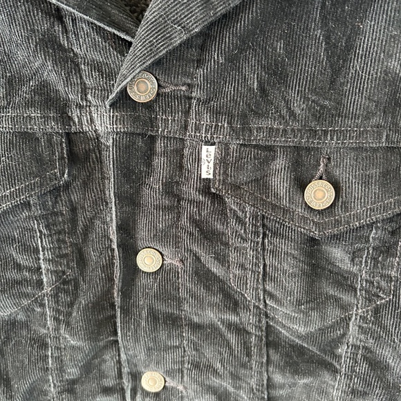 Men's Levi's Sherpa Lined Corduroy Jacket Black - Picture 4 of 4